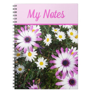 Mein Notizbuch Gänseblümchen Schön Rosa floral Blu Notizblock