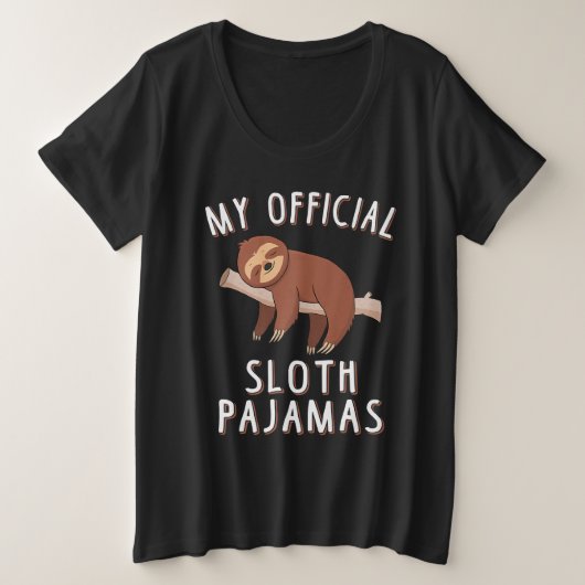 Mein Offizieller Sloth Pajamas Niedlicher Schlafpl Große Größe T-Shirt (Design vorne)