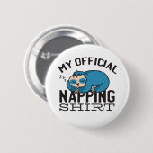 Mein offizielles Napping-Shirt - Faul schlummernde Button (Vorne & Hinten)