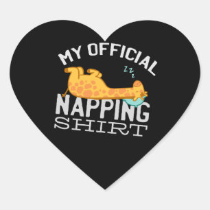 Mein offizielles Nickerchen-Shirt - Faul schlafend Herz-Aufkleber