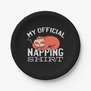 Mein offizielles Shirt - Lächelnder Schlaf Pappteller