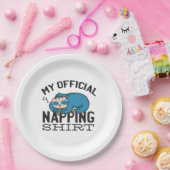 Mein offizielles Shirt - Lächelnder Schlaf Pappteller (Party)