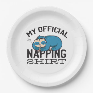 Mein offizielles Shirt - Lächelnder Schlaf Pappteller