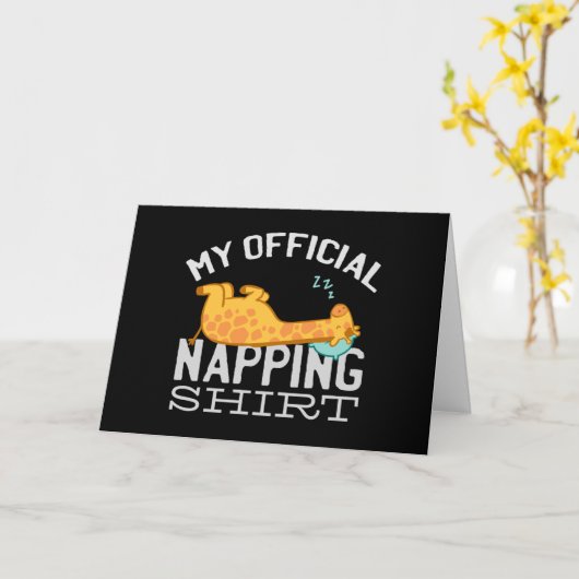 Mein offizielles Shirt - Lazy schlafend Giraffe Karte (Gelbe Blume)