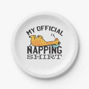 Mein offizielles Shirt - Lazy schlafend Giraffe Pappteller