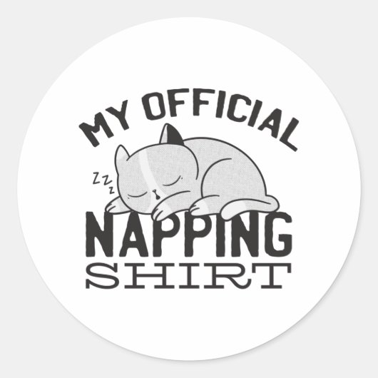 Mein offizielles Shirt - Lazy schlafende Katze Runder Aufkleber (Vorderseite)