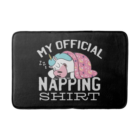 Mein offizielles Shirt - Lazy sleeping Unicorn Badematte (Vorderseite)