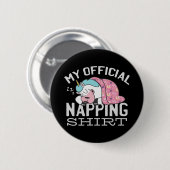 Mein offizielles Shirt - Lazy sleeping Unicorn Button (Vorne & Hinten)