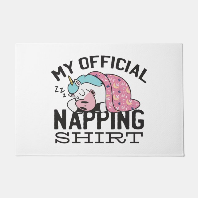 Mein offizielles Shirt - Lazy sleeping Unicorn Fußmatte (Vorderseite)
