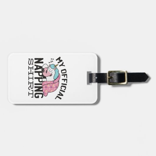 Mein offizielles Shirt - Lazy sleeping Unicorn Gepäckanhänger (Vorderseite horizontal)