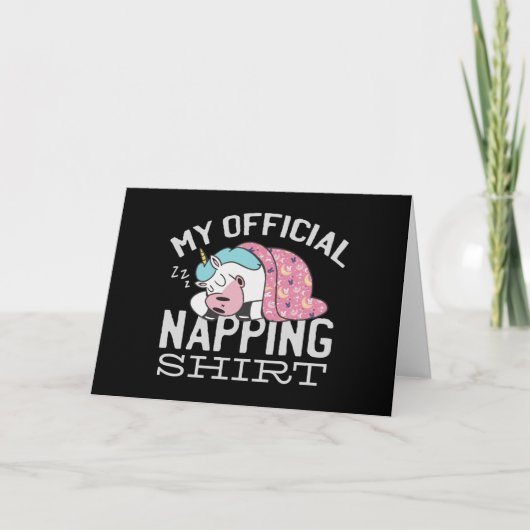 Mein offizielles Shirt - Lazy sleeping Unicorn Karte (Vorderseite)