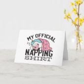 Mein offizielles Shirt - Lazy sleeping Unicorn Karte (Gelbe Blume)