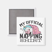 Mein offizielles Shirt - Lazy sleeping Unicorn Magnet (Vorderseite/Rückseite)