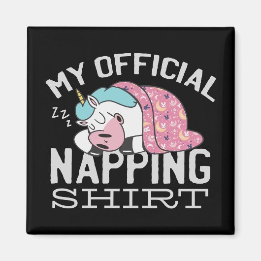 Mein offizielles Shirt - Lazy sleeping Unicorn Magnet (Vorne)