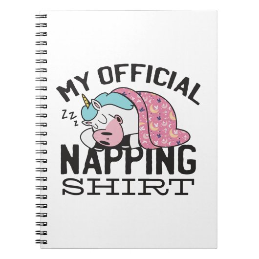Mein offizielles Shirt - Lazy sleeping Unicorn Notizblock (Vorderseite)