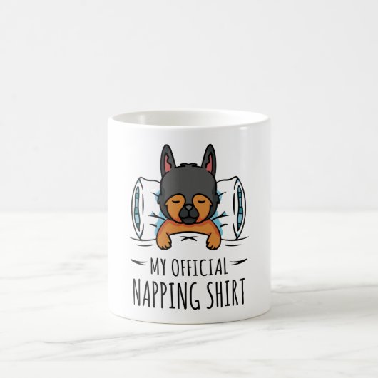Mein offizielles Shirt mit Schlafhund Kaffeetasse (Mittel)