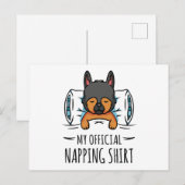 Mein offizielles Shirt mit Schlafhund Postkarte (Vorne/Hinten)