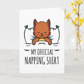 Mein offizielles Shirt mit Schlafkatze Karte (Gelbe Blume)