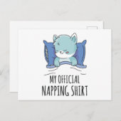 Mein offizielles Shirt mit Schlafkatze Postkarte (Vorne/Hinten)
