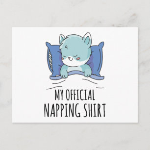 Mein offizielles Shirt mit Schlafkatze Postkarte