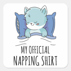 Mein offizielles Shirt mit Schlafkatze Quadratischer Aufkleber