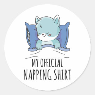 Mein offizielles Shirt mit Schlafkatze Runder Aufkleber