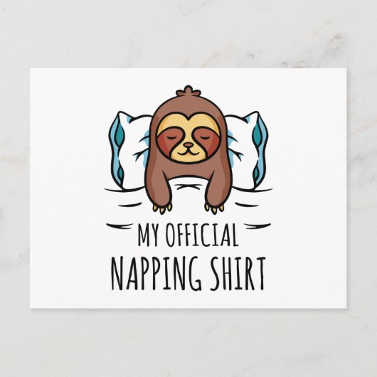 Mein offizielles Shirt mit Schlafsack Postkarte (Vorderseite)