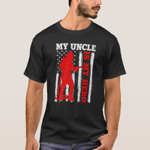 Mein Onkel ist mein Held USA-Flagge Feuerwehrmann  T-Shirt