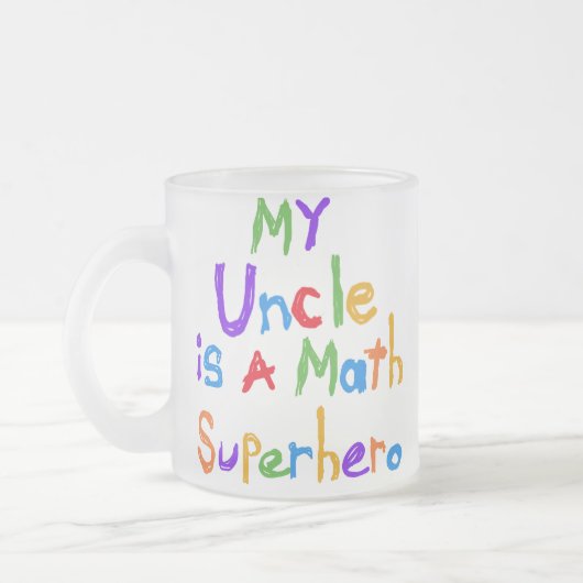 Mein Onkel Math Superhero T-shirts und Geschenke Mattglastasse (Links)