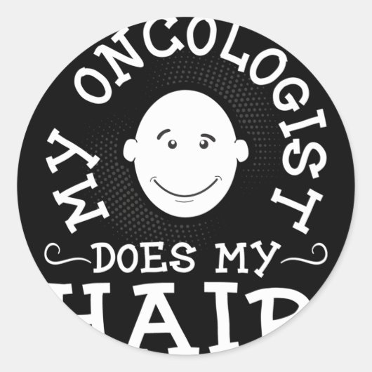Mein Onkologe überlebt meinen Haarkrebs und kämpft Runder Aufkleber (Vorderseite)