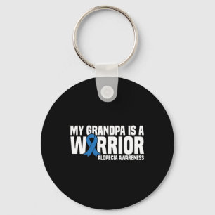 Mein Opa ist ein Warrior Blue Ribbon Alopecia Awar Schlüsselanhänger