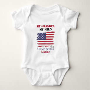 Mein Opa mein Held ist ein US-Marine Baby-T-Shirt Baby Strampler