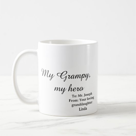 Mein Opa mein Held Kaffeetasse (Links)