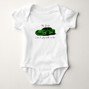 Mein Opa spielt gerne mit Corvettes C6 Green Baby Strampler