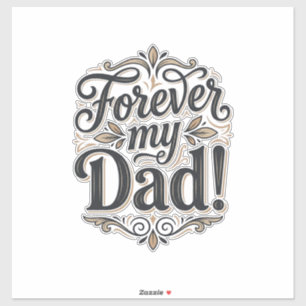 Mein Papa für immer Vintage-Lettering-Shirt-Design Aufkleber