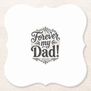 Mein Papa für immer Vintage-Lettering-Shirt-Design Untersetzer