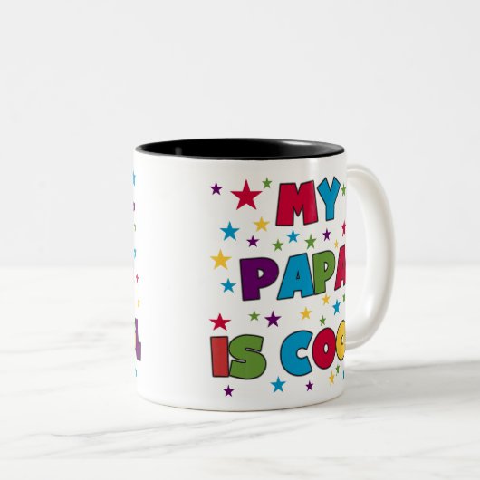 Mein Papa ist cool Zweifarbige Tasse (VorderseiteRechts)
