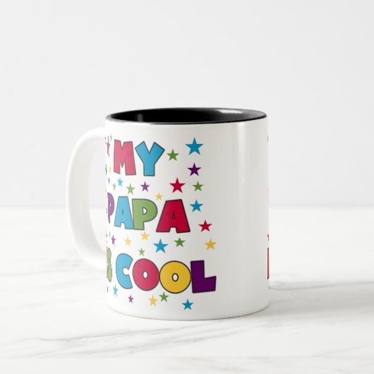 Mein Papa ist cool Zweifarbige Tasse (Vorderseite Links)