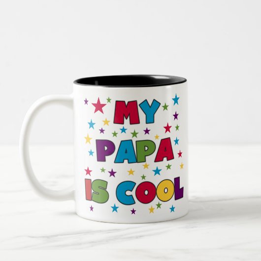 Mein Papa ist cool Zweifarbige Tasse (Links)