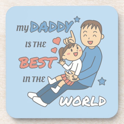 Mein Papa ist der Niedlichste Vatertag Getränkeuntersetzer (Vorderseite)
