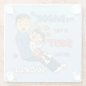 Mein Papa ist der Niedlichste Vatertag Glasuntersetzer (Rückseite)