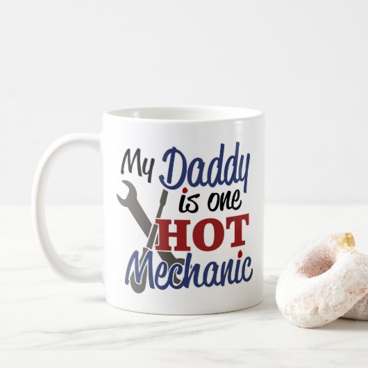 Mein Papa ist ein heißer Mechaniker Kaffeetasse (Mit Donut)