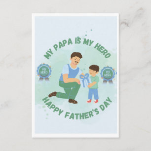 Mein Papa ist mein Held Cuter Junge Father's Day F Karte