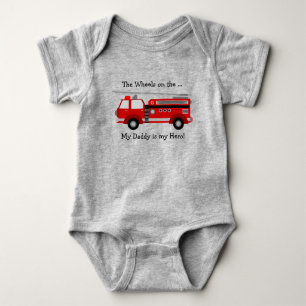 Mein Papa ist mein Helden-Feuerwehrmann Baby Strampler