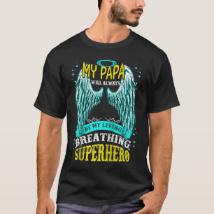 Mein Papa mein Schutzengel lebt im Himmel Vermisst T-Shirt