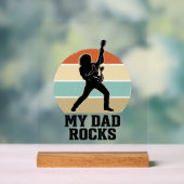 Mein Papa rockt Vintage-Gitarre-Sonnenuntergang-Sh Acrylschild (Neutral)