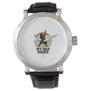 Mein Papa rockt Vintage-Gitarre Sonnenuntergang Sh Armbanduhr