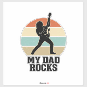 Mein Papa rockt Vintage-Gitarre Sonnenuntergang-Sh Aufkleber