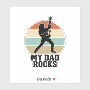 Mein Papa rockt Vintage-Gitarre Sonnenuntergang-Sh Aufkleber