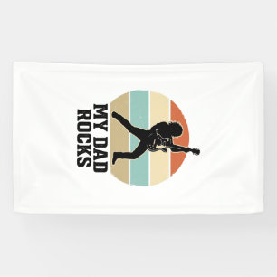 Mein Papa rockt Vintage-Gitarre Sonnenuntergang-Sh Banner